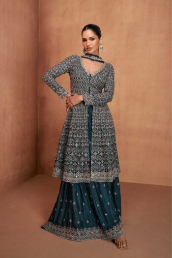 Chinon RIN184 Gulkayra Designer-VIANA Suits & Dresses Rakhi Collections Festive Collections Wholesale Sharara Salwar Suits Party wear suits Wedding Suits