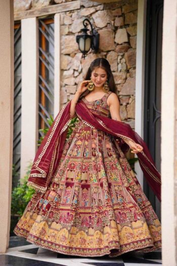 Organza Silk KESH154 301 Gowns Wedding Collections Festive Collections Wholesale Printed Gowns Gown With Dupatta Sleeveless Gowns