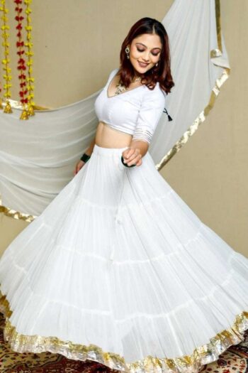 Vyomini Plus Size Georgette Navratri Lehenga | Full Stitched Festive Chaniya Choli (Sizes 32-60)
