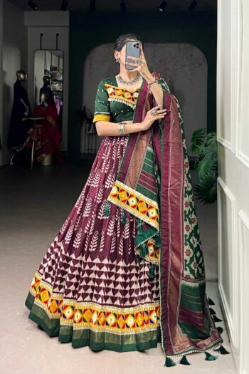 Vyomini Tussar Silk Lehenga Choli | Festive & Navratri Chaniya Choli Collection